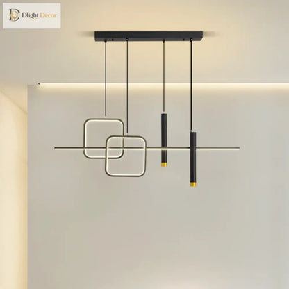 Nordic Linear Pendant Light in Black or Blue for Dining Room – view 2