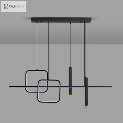 Nordic Linear Pendant Light in Black or Blue for Dining Room – view 5