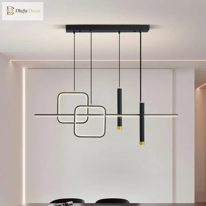 Nordic Linear Pendant Light in Black or Blue for Dining Room – view 3