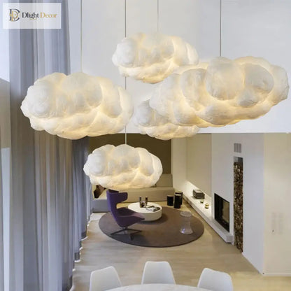 Nordic Silk Cloud Pendant Light for Living Room and Lobby – view 3