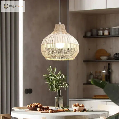 Nordic Gyro Rattan Pendant Light for Kitchen Island, E27 – view 4