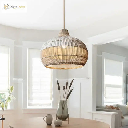 Nordic Gyro Rattan Pendant Light for Kitchen Island, E27 – view 2