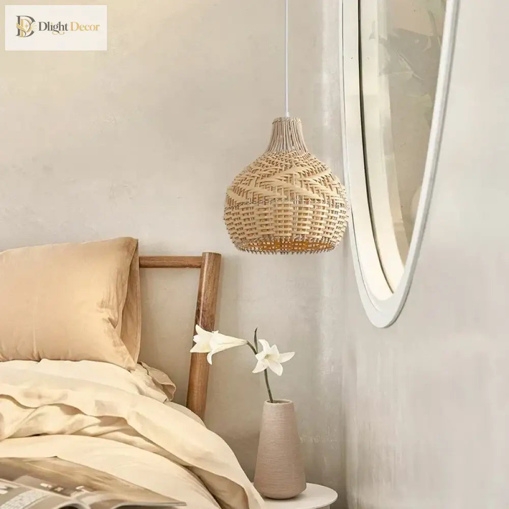 Nordic Gyro Rattan Pendant Light for Kitchen Island, E27 – view 5