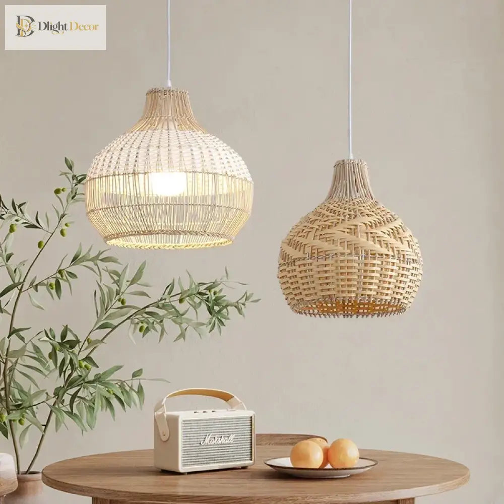 Nordic Gyro Rattan Pendant Light for Kitchen Island, E27 – view 6