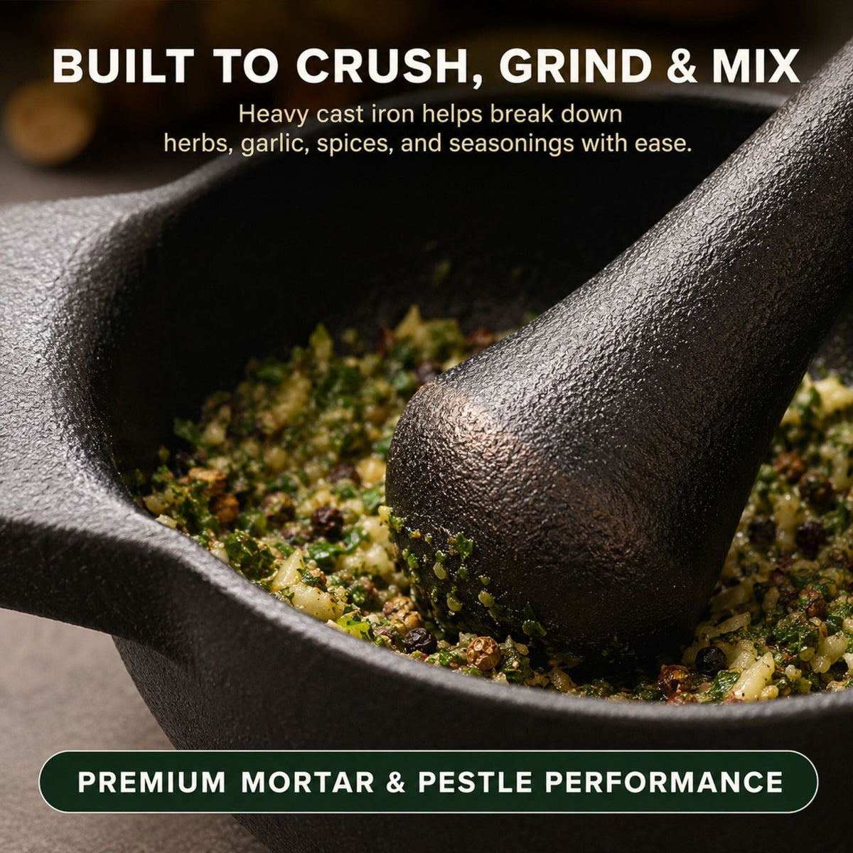 Enameled Cast Iron Mortar and Pestle Set, 2-Cup – view 4