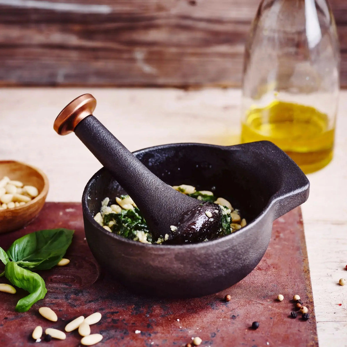 Enameled Cast Iron Mortar and Pestle Set, 2-Cup – view 2