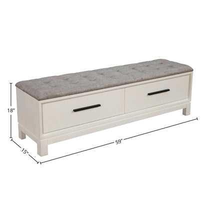 Nova Storage Bench with Two Drawers and Bronze Hardware – view 16