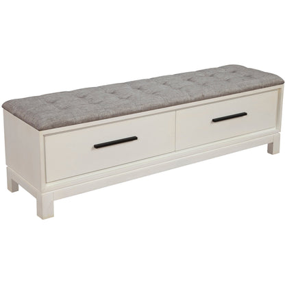 Nova Storage Bench with Two Drawers and Bronze Hardware – view 10