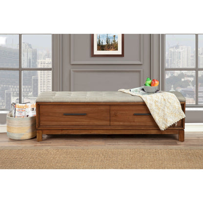 Nova Storage Bench with Two Drawers and Bronze Hardware – view 3
