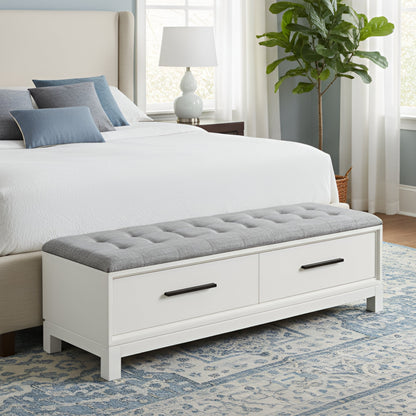 Nova Storage Bench with Two Drawers and Bronze Hardware – view 9