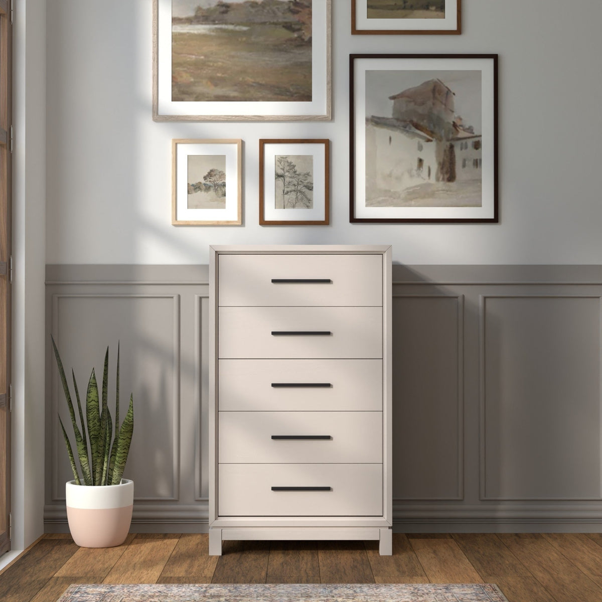 Nova 5-Drawer Chest with Bronze Hardware and Dovetail Drawers – view 7