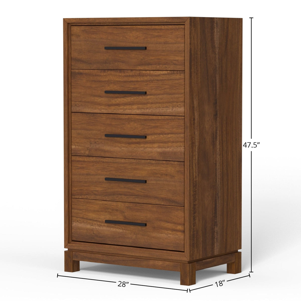 Nova 5-Drawer Chest with Bronze Hardware and Dovetail Drawers – view 6