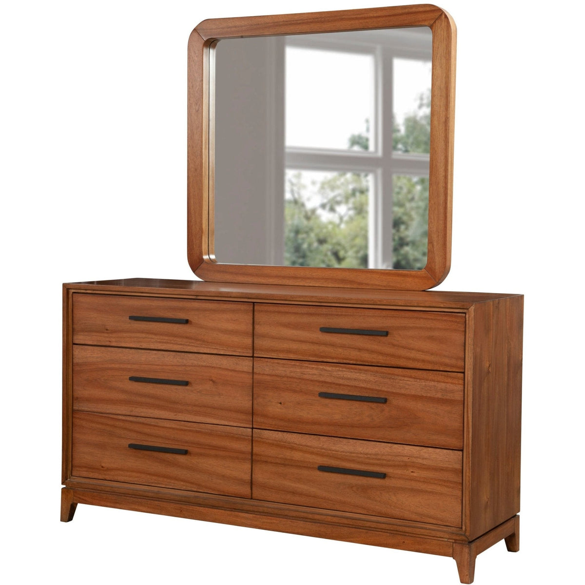 Nova 6-Drawer Dresser and Mirror Set with Bronze Hardware – view 5