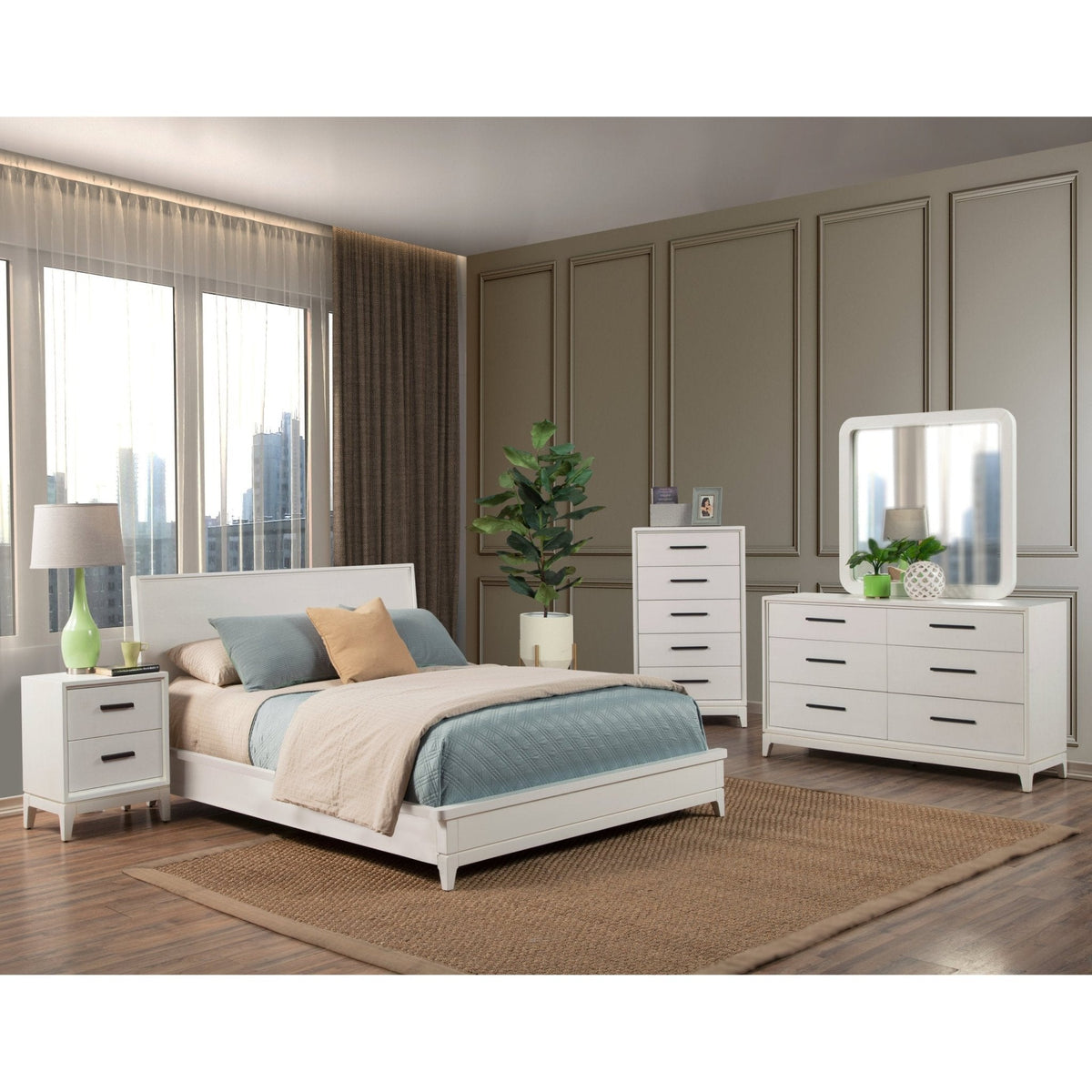 Nova 6-Drawer Dresser and Mirror Set with Bronze Hardware – view 4