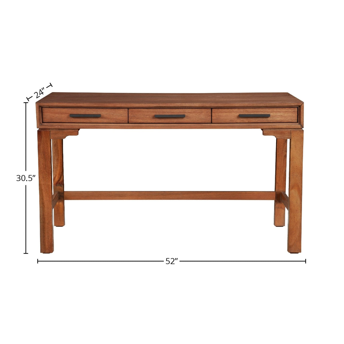 Nova Large Desk with 3 Drawers and Bronze Hardware – view 6