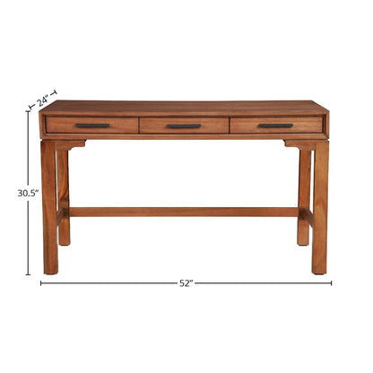 Nova Large Desk with 3 Drawers and Bronze Hardware – view 6