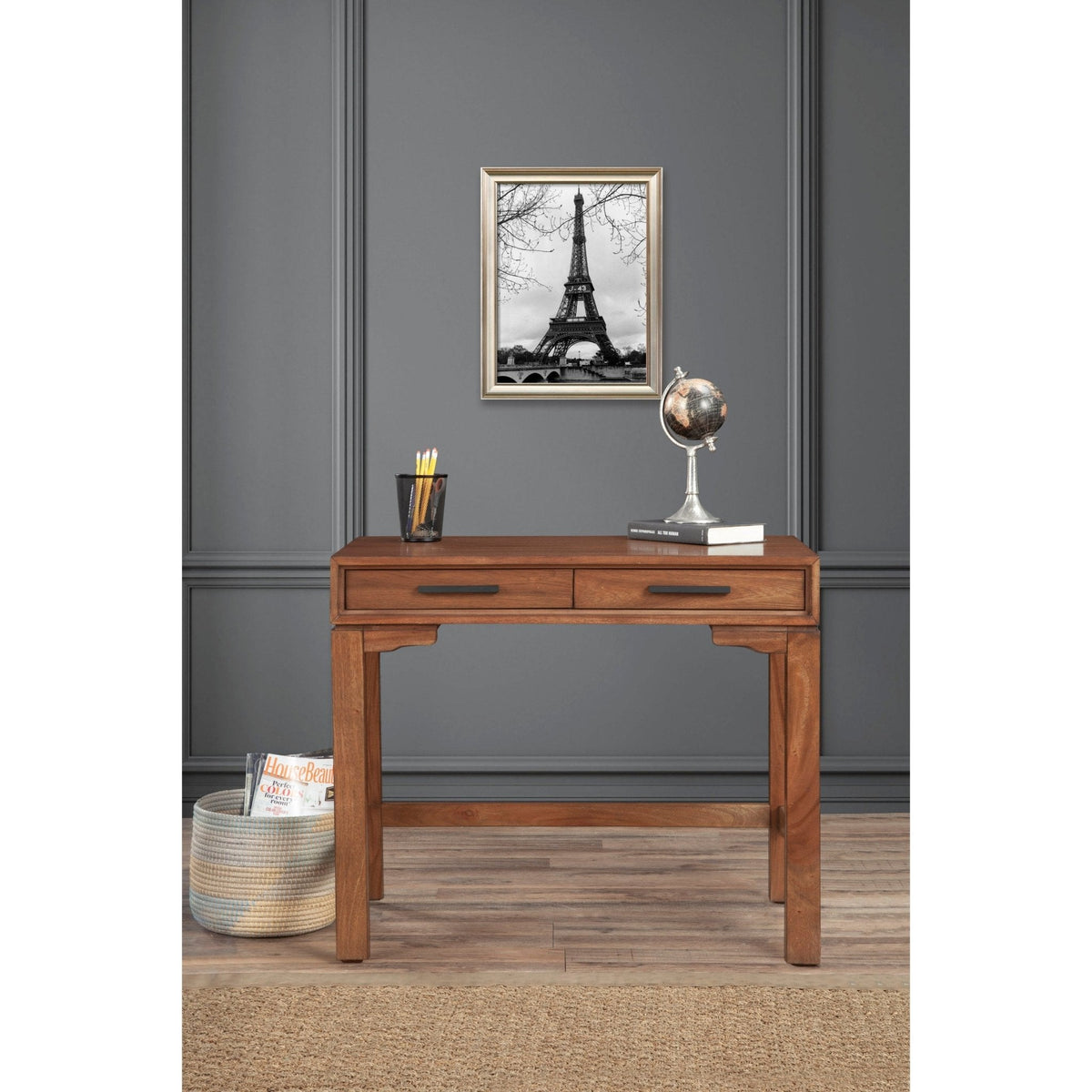 Nova Mini Desk with 2 Drawers and Bronze Hardware – view 10