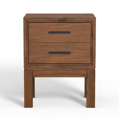 Nova Two-Drawer Nightstand with Felt-Lined Drawer and Bronze Pulls – view 2