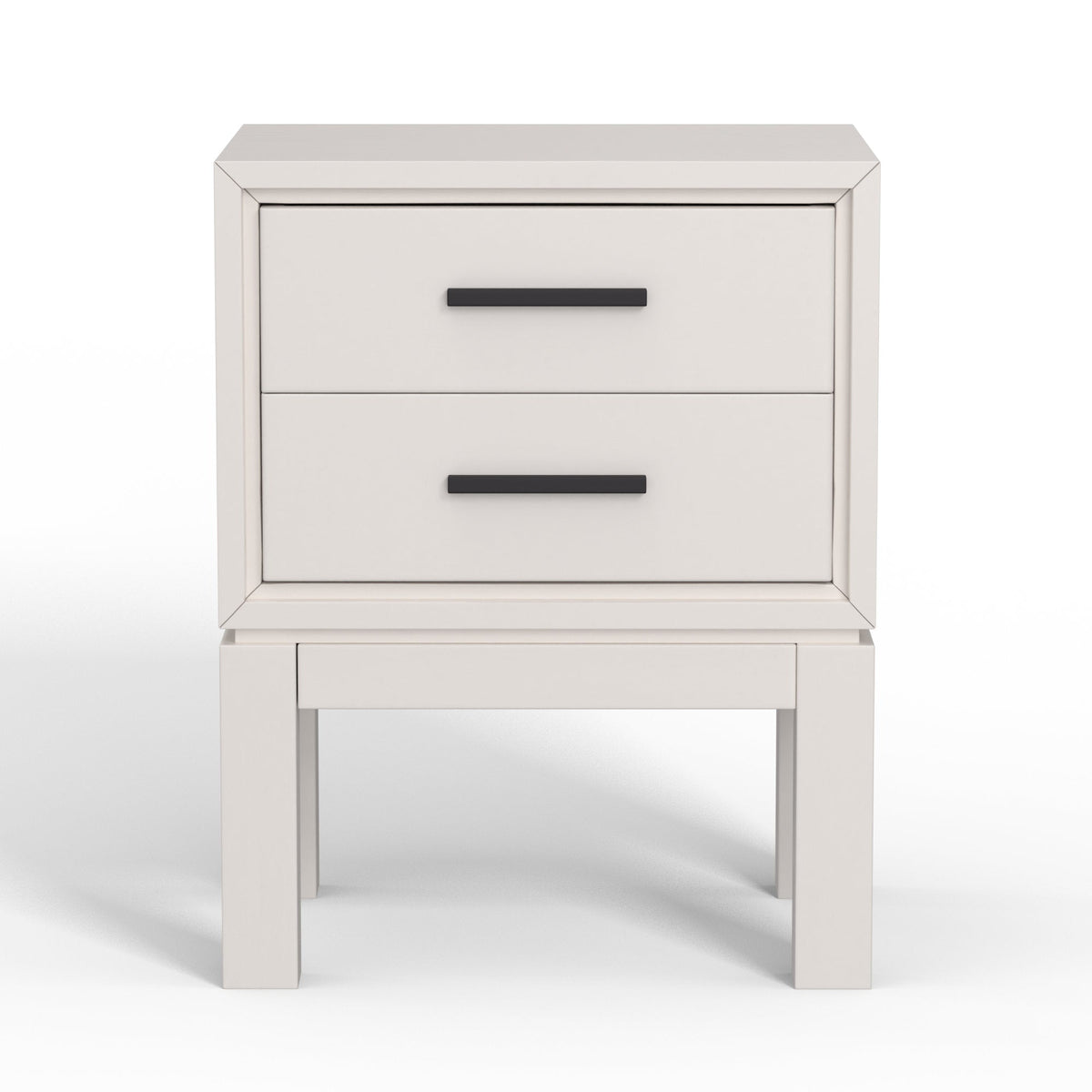 Nova Two-Drawer Nightstand with Felt-Lined Drawer and Bronze Pulls – view 10