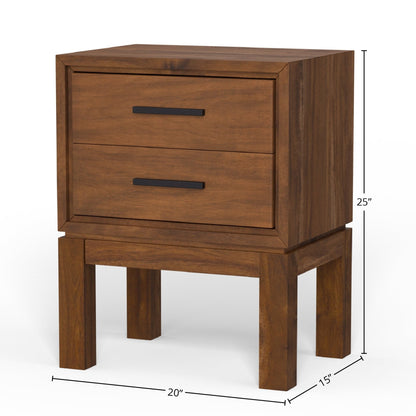 Nova Two-Drawer Nightstand with Felt-Lined Drawer and Bronze Pulls – view 7