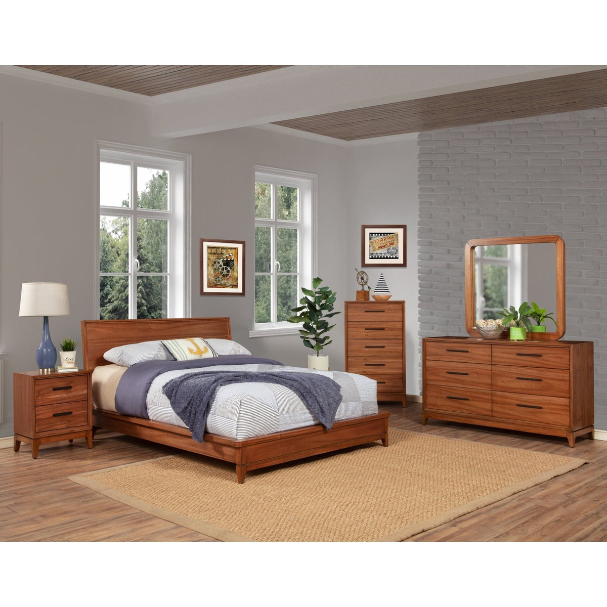 Nova Two-Drawer Nightstand with Felt-Lined Drawer and Bronze Pulls – view 6