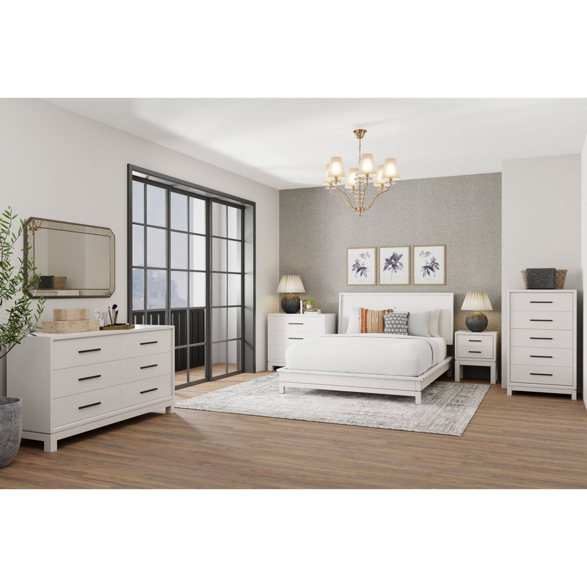 Nova Platform Bed in Chalk White with 12-Slat Support – view 7