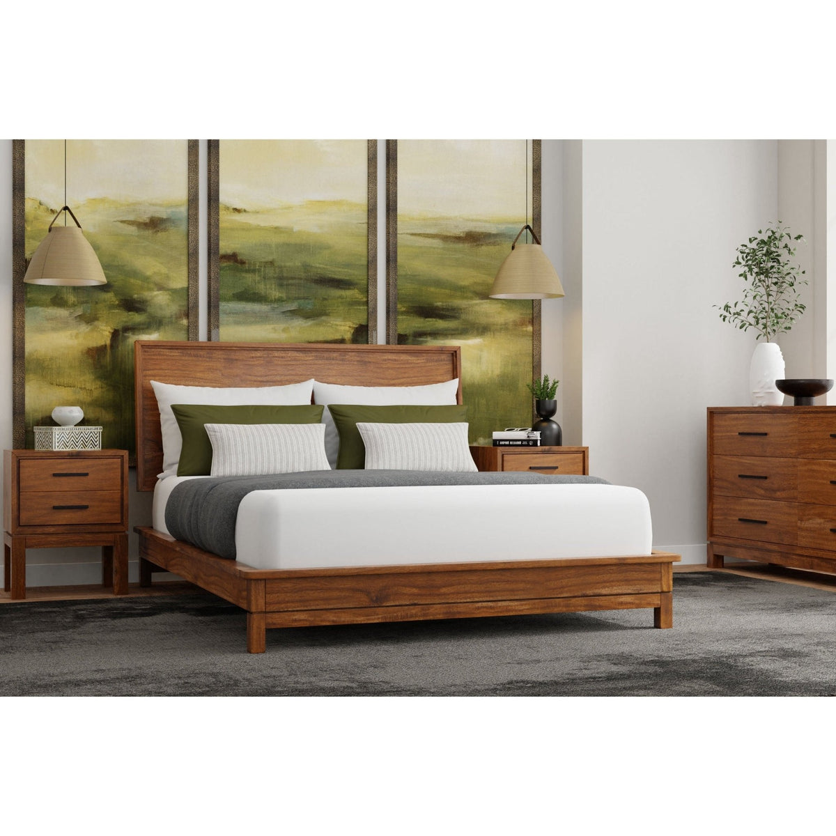 Honey Maple Solid Wood Nova Platform Bed