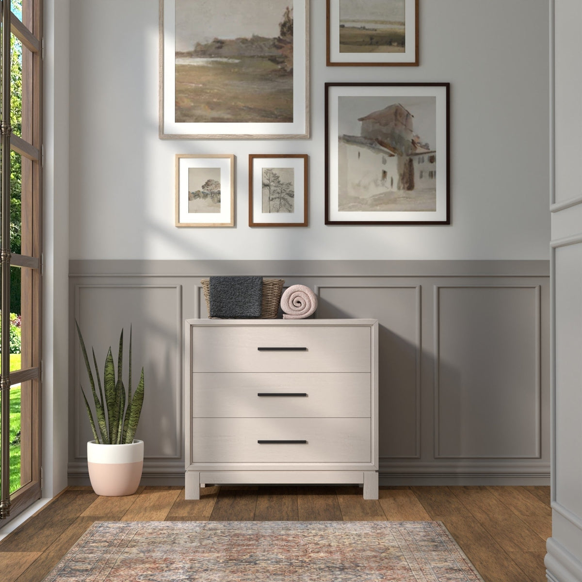 Nova Small 3-Drawer Chest with Bronze Hardware – view 7