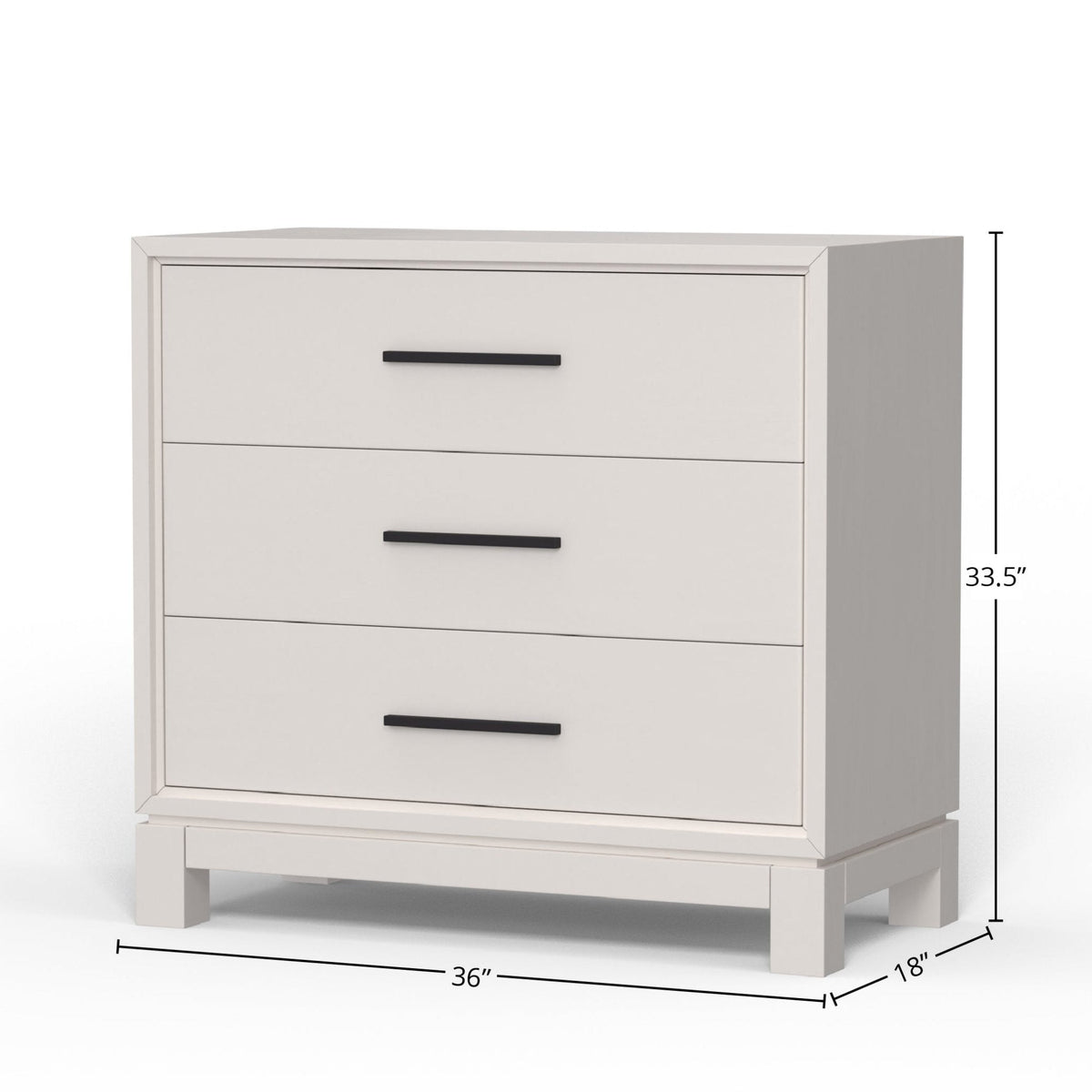 Nova Small 3-Drawer Chest with Bronze Hardware – view 12