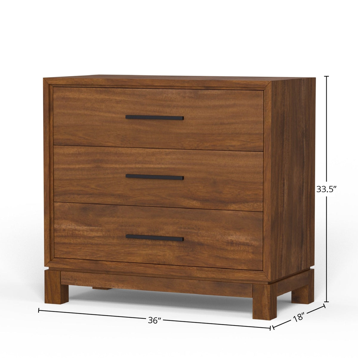 Nova Small 3-Drawer Chest with Bronze Hardware – view 6