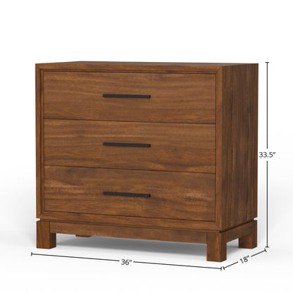 Nova Small 3-Drawer Chest with Bronze Hardware – view 6