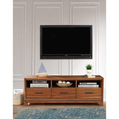 Nova TV Console with Felt-Lined Dovetail Drawers and Bronze Hardware – view 10