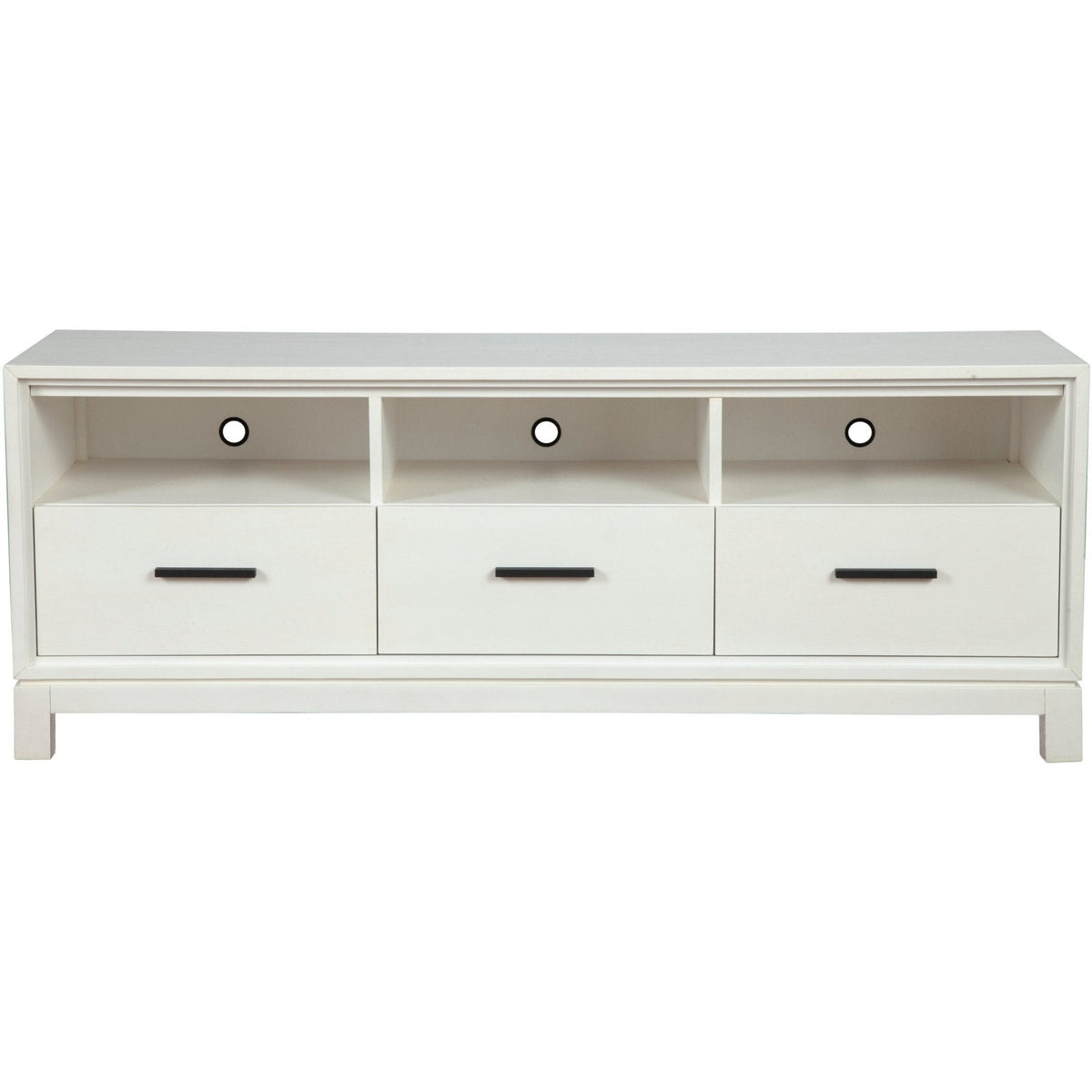 Nova TV Console with Felt-Lined Dovetail Drawers and Bronze Hardware – view 2