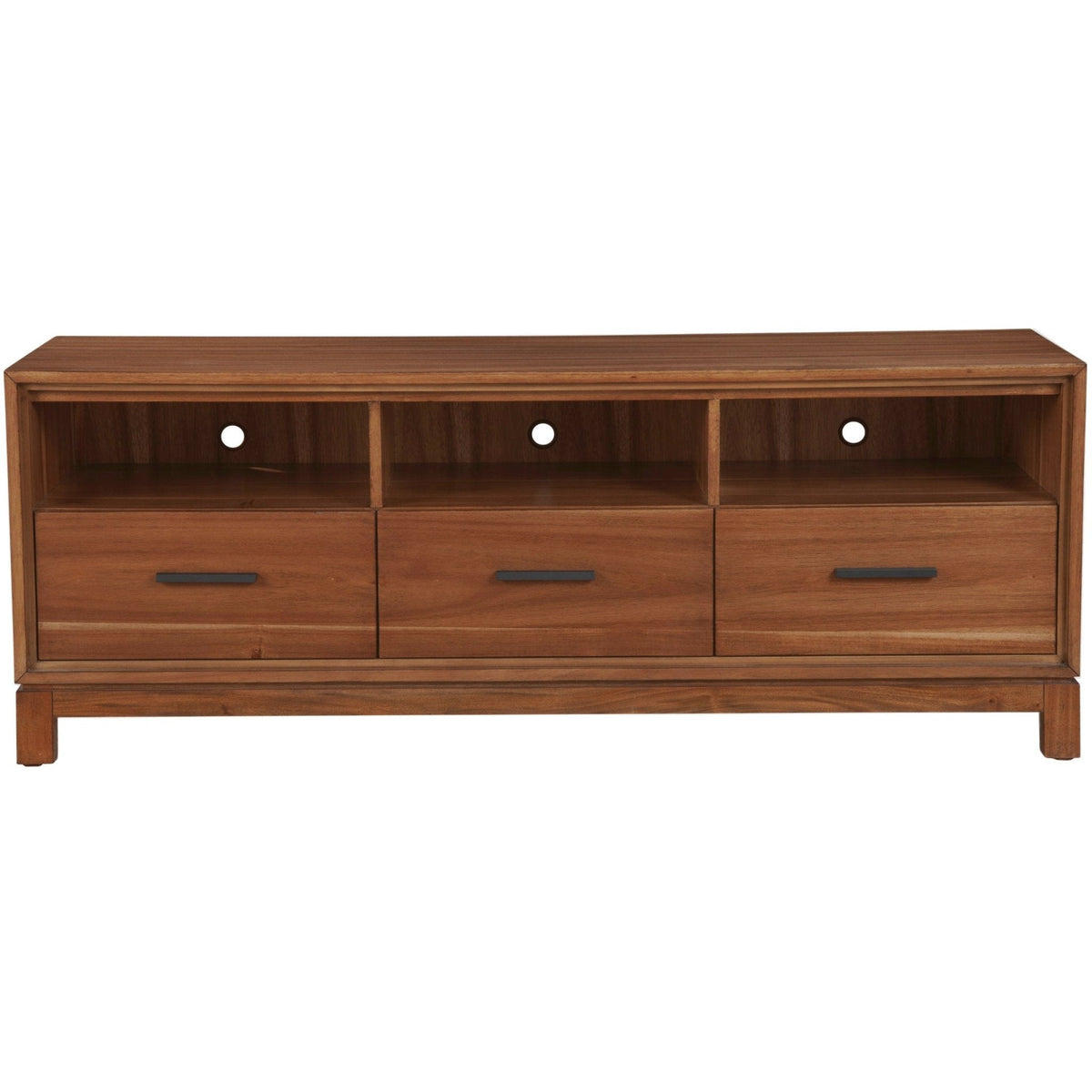 Nova TV Console with Felt-Lined Dovetail Drawers and Bronze Hardware – view 12