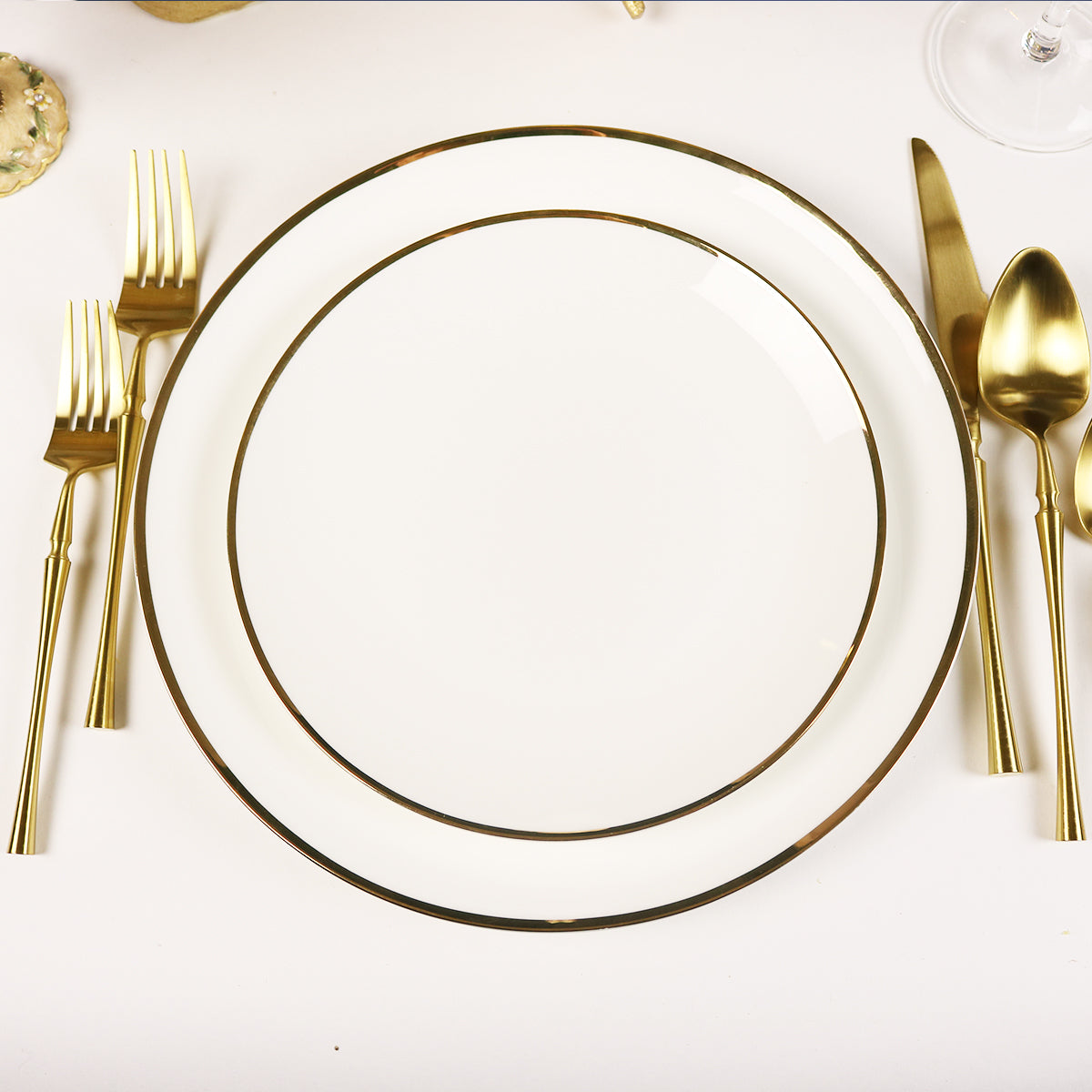 Le Sofra Narrow Gold Rim Fine Bone China Salad Plates, Set of 4 – view 2