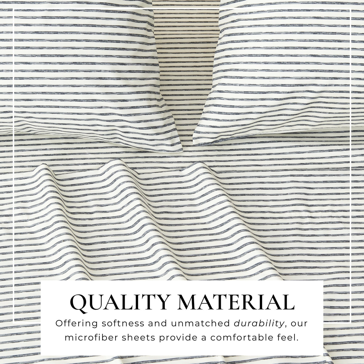 Brushed Microfiber Striped Sheet Set – Evette Collection – view 30