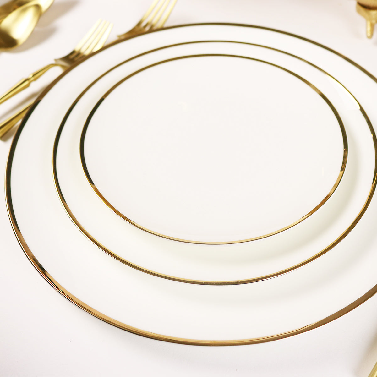 Le Sofra Narrow Gold Rim Fine Bone China Salad Plates, Set of 4 – view 3