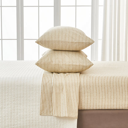 Brushed Microfiber Striped Sheet Set – Evette Collection – view 13