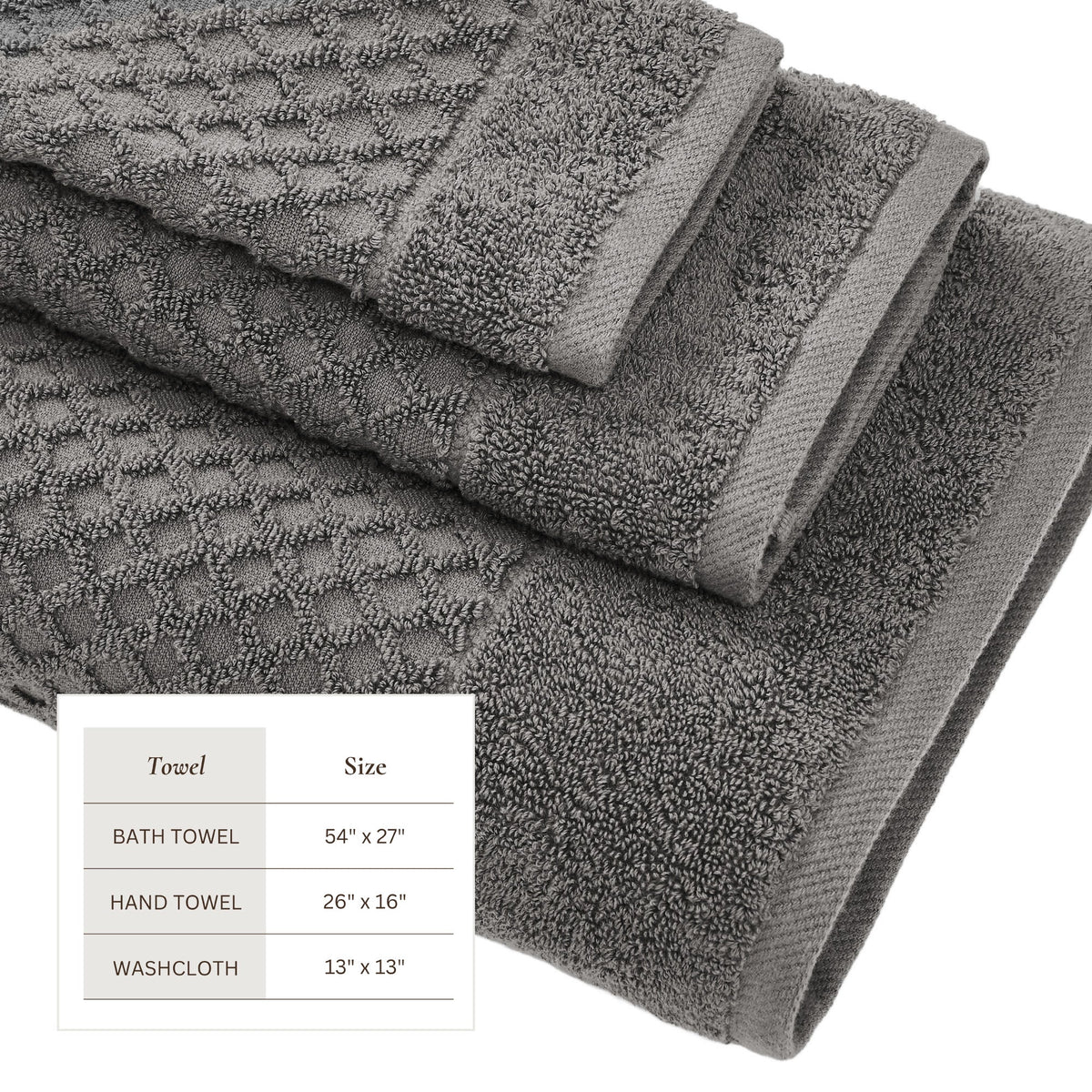 Cotton Diamond Waffle Weave Bath Towel Set – Grayson Collection – view 152