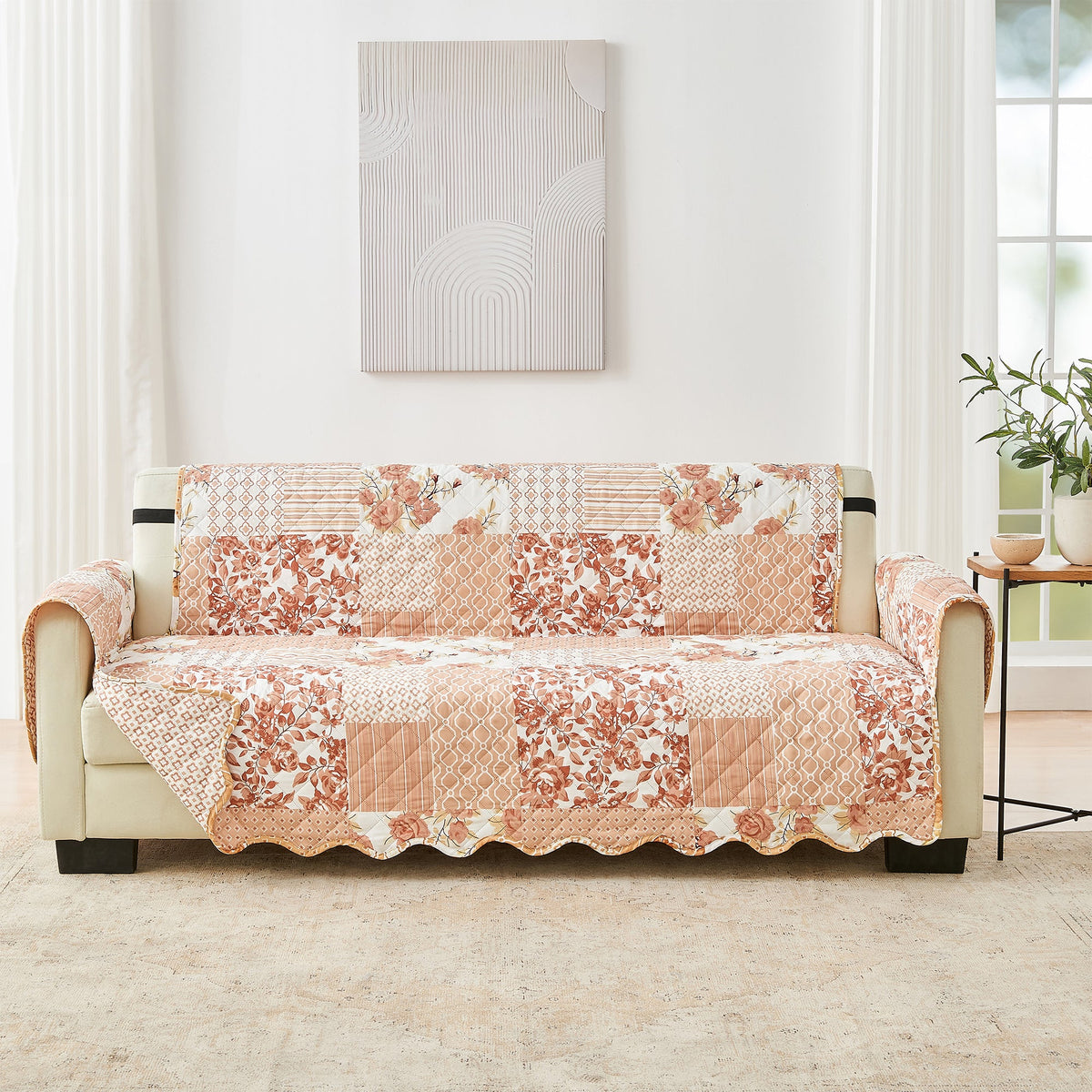 Reversible Patchwork Furniture Protector – Langdon Collection Sofa Cover – view 91