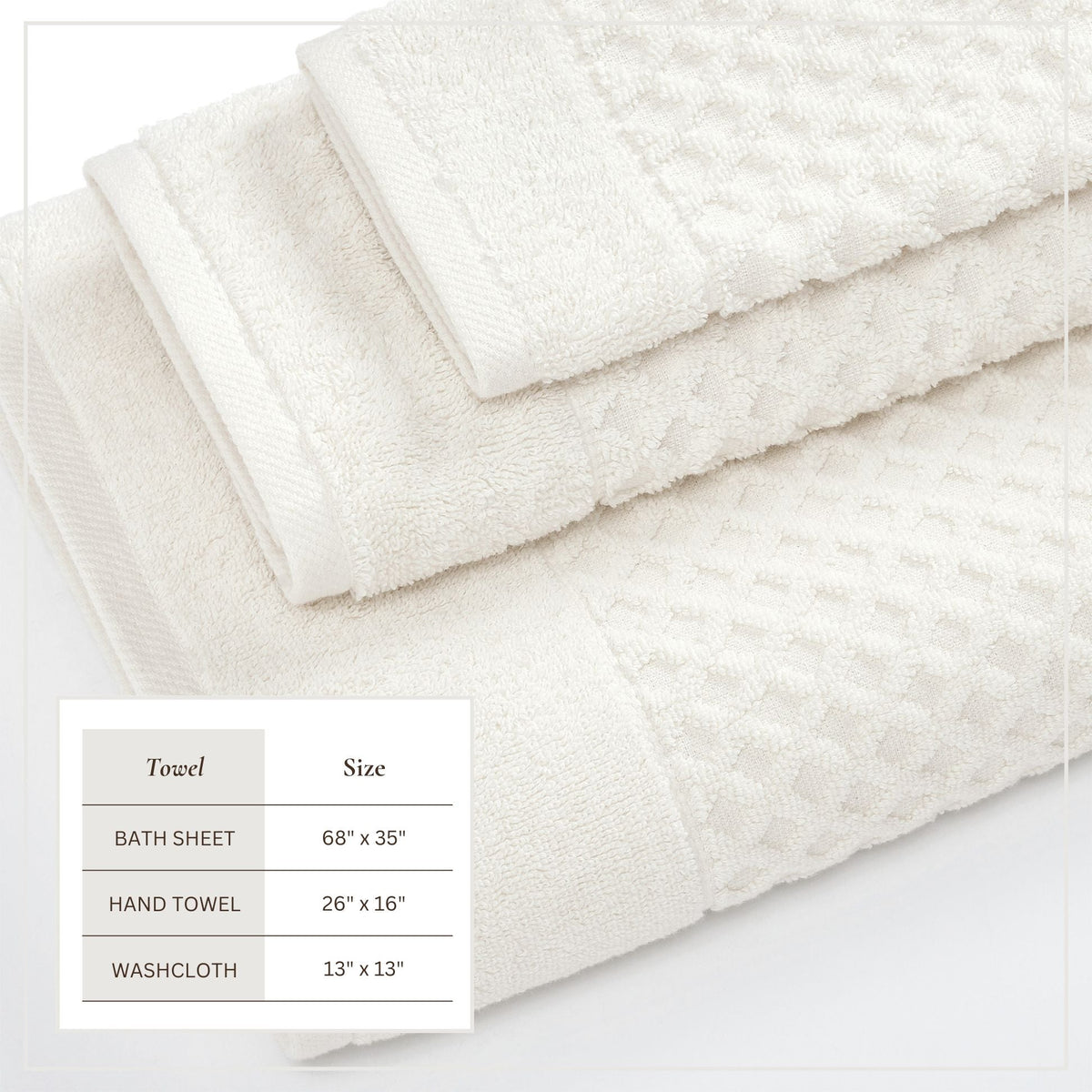 Cotton Diamond Waffle Weave Bath Towel Set – Grayson Collection – view 25