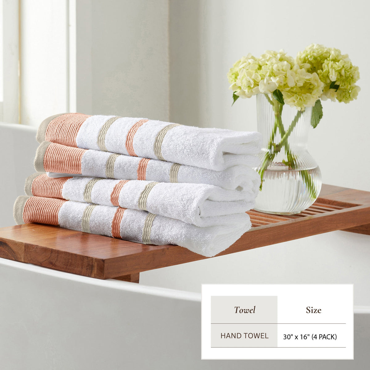 Decorative Cotton Stripe Bath Towel Set – Noelle Collection – view 89