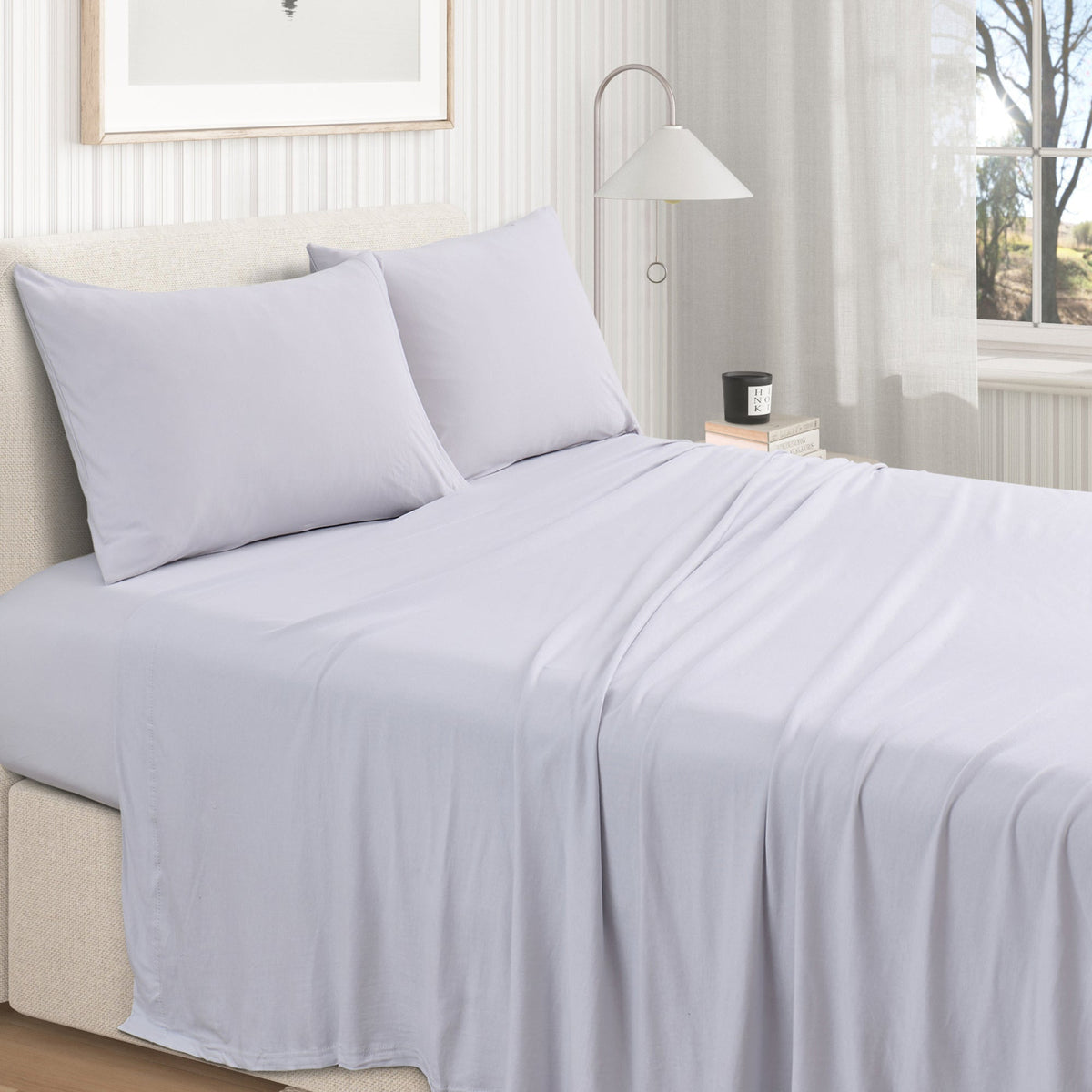 Viscose from Bamboo and Cotton Blend Jersey Knit Sheet Set – view 18