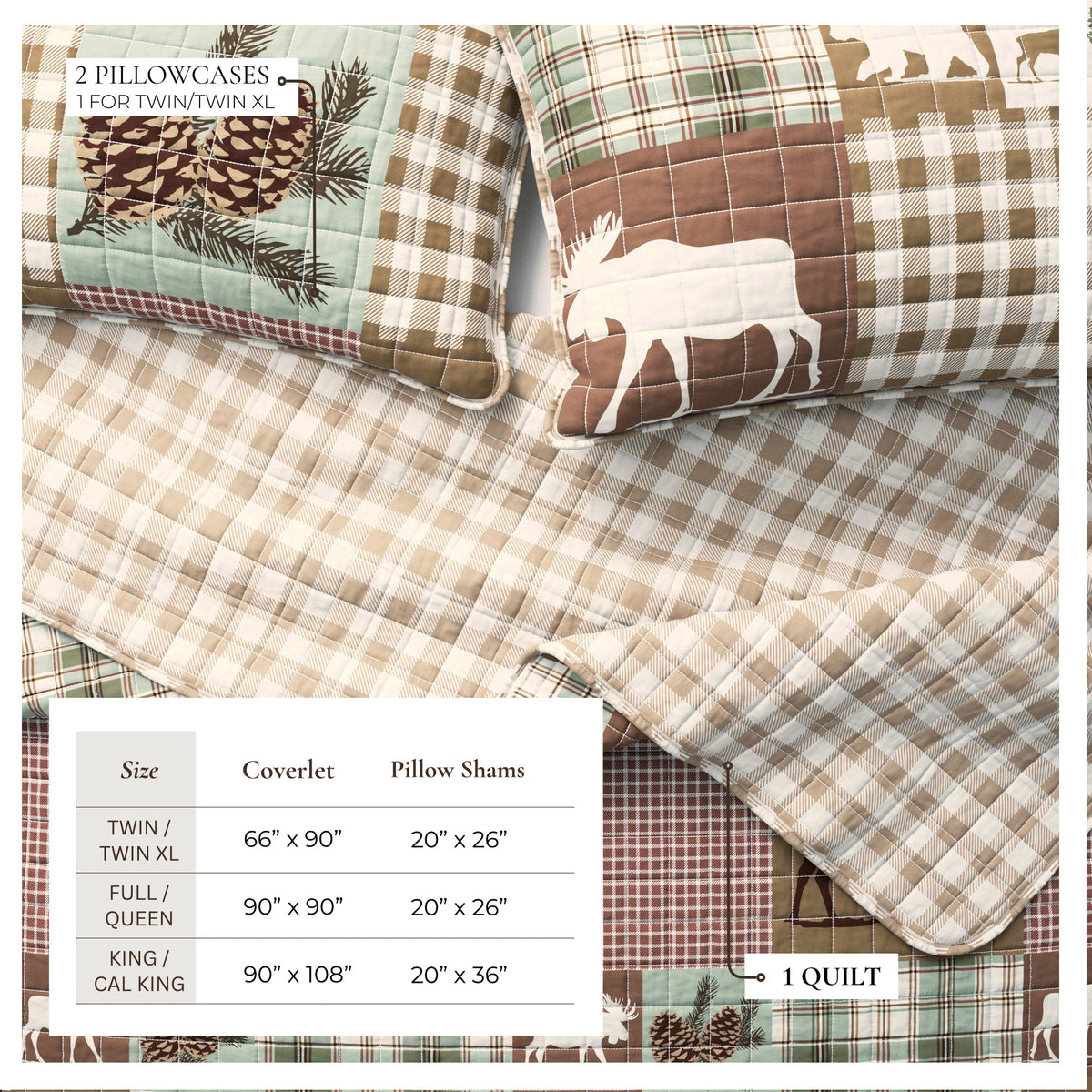 Rustic Woodland Landscape Reversible Quilt Set – Matthew Collection – view 3
