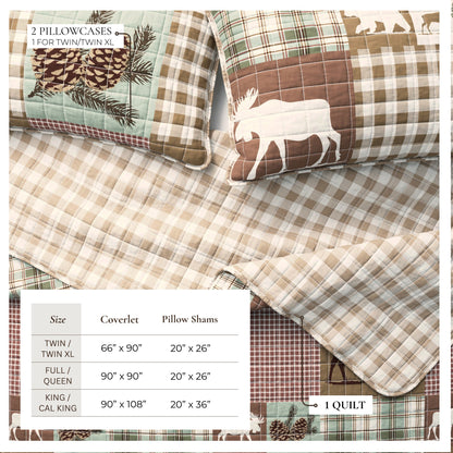 Rustic Woodland Landscape Reversible Quilt Set – Matthew Collection – view 3
