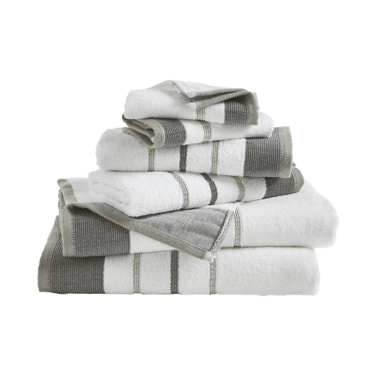 Decorative Cotton Stripe Bath Towel Set - Noelle Collection