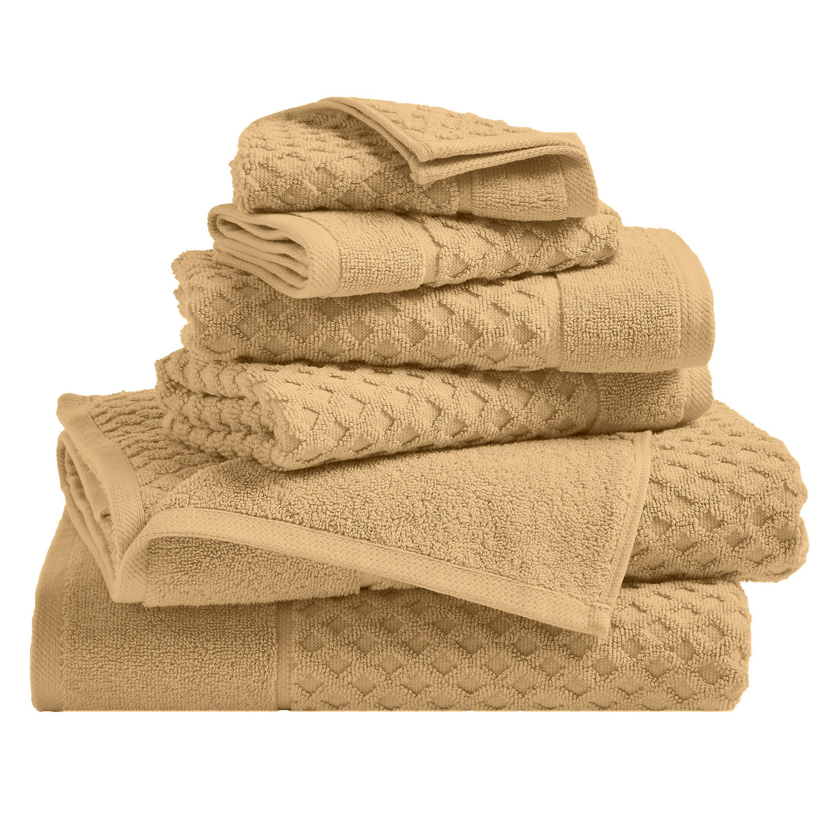 Cotton Diamond Waffle Weave Bath Towel Set – Grayson Collection – view 28