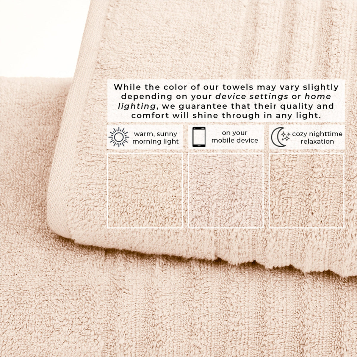 Karina Collection Luxury Combed Cotton Ribbed Bath Towel Set – view 29