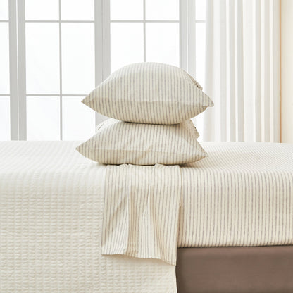 Brushed Microfiber Striped Sheet Set – Evette Collection – view 41
