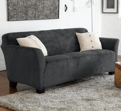 Velvet Stretch Slipcover – Gale Collection Form-Fit Sofa Cover – view 173